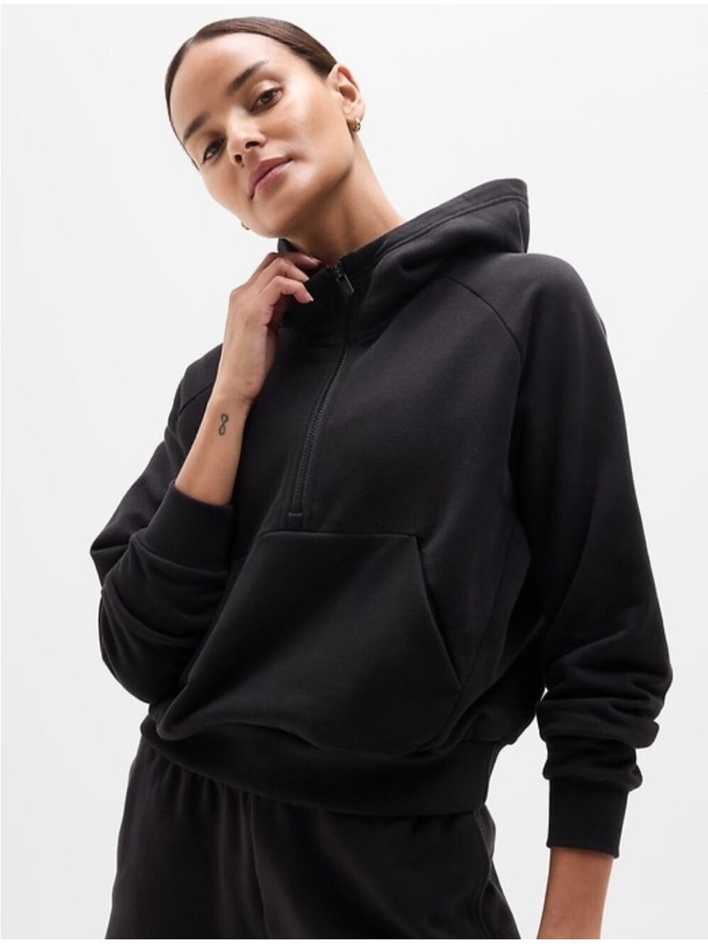 Athleta Forever Fleece 1/2 zip hoodie size XXS